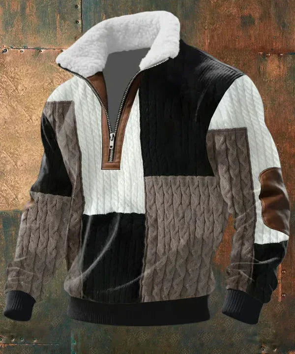 Adelia voss - Jersey con cremallera y cuello alto con ribete de pelo - Hala Madrid