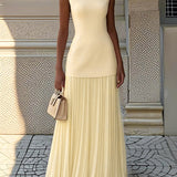 Serena Plisirana Maxi Haljina Bez Rukava Za Elegantnu Siluetu S Tečnim Padom Tkanine I Pokretom