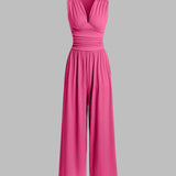 Charity Elegantna Bezrukavna Kombinezon S Širokim Nogavicama Za Sve Prilike I Nošenje Danju I U Večernjim Prilikama