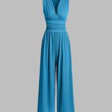 Charity Elegantna Bezrukavna Kombinezon S Širokim Nogavicama Za Sve Prilike I Nošenje Danju I U Večernjim Prilikama