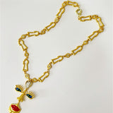 Ogrlica Za Lice Sa Očima Crvene Usne I Nosom Retro Set Ogrlice I Naušnice Za Modne Outfite