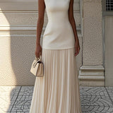 Serena Plisirana Maxi Haljina Bez Rukava Za Elegantnu Siluetu S Tečnim Padom Tkanine I Pokretom