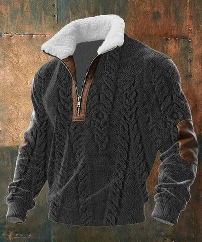 Adelia voss - Jersey con cremallera y cuello alto con ribete de pelo - Hala Madrid