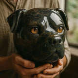 Crni Pas Mistična Skulptura S Hypnotizirajućim Očima