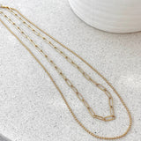 Dani Lančani Set Zlatni Lanac Sa Link Lancom I Tankim Loptastim Lančićem Uz Podešavanje Od 40 cm