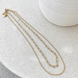 Dani Lančani Set Zlatni Lanac Sa Link Lancom I Tankim Loptastim Lančićem Uz Podešavanje Od 40 cm