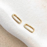 Ashlyn Sleepers Zlatne Ovalne Naušnice Draguljima Zlatnim Premazom Elegantan Stil