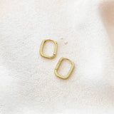 Ashlyn Sleepers Zlatne Ovalne Naušnice Draguljima Zlatnim Premazom Elegantan Stil