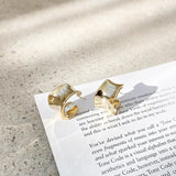 Erin Hoop Naušnice Zlato Platerane Nepravilnog Oblika S Debelim Remenom Duljine 18 Milimetara I Širine 11 Milimetara