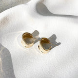 Erin Hoop Naušnice Zlato Platerane Nepravilnog Oblika S Debelim Remenom Duljine 18 Milimetara I Širine 11 Milimetara