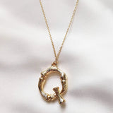 Inicijalna Zlatna Ogrlica Sa Privjeskom Slova P I T Na Lančiću S Dva Podesiva Duga Lančica Za Slojevito Nošenje