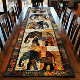 Quilted Table Runner - March of Elephants