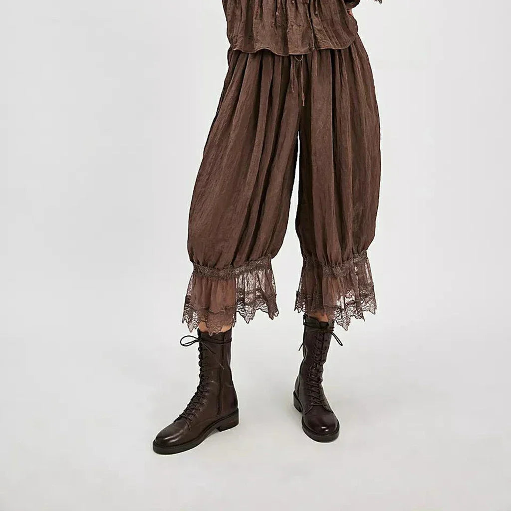 Boho Hlače S Čipkom U Viktorijanskom Stilu Ženske Luksuzne