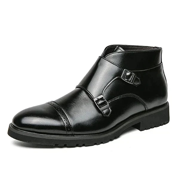 Parker Čizme Od Umjetne Kože S Dvostrukom Monk Strap Kopčom Za Elegantan Moderan Stil