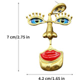 Zlo Oko Retro Lice Stud Naušnice Sa Motivom Zloga Oka Zaštitnički Stil Za Dnevnu Upotrebu