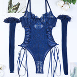 Christina Bodi Prozirni Čipkasti Sa Cvjetnim Uzorkom I Bočnim Čvorom Za Eleganciju I Zavodljivost