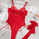 Christina Bodi Prozirni Čipkasti Sa Cvjetnim Uzorkom I Bočnim Čvorom Za Eleganciju I Zavodljivost