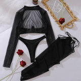 Alessandra Set Kratkog Topa Od Mreže Romantičnog Sa Čarapama Za Zavodljiv Moderan Izgled Luksuznog Donjeg Rublja