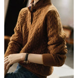 Arden Kašmir Džemper Sa Gumbima I Stojeći Ovratnik Moderan