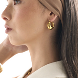 Forte Hoop Naušnice Zlato Premaz 18K Na Bazi Mjednoj Elegantno Pakirane U Torbici Od Imitacijskog Baršuna Lustre Sage