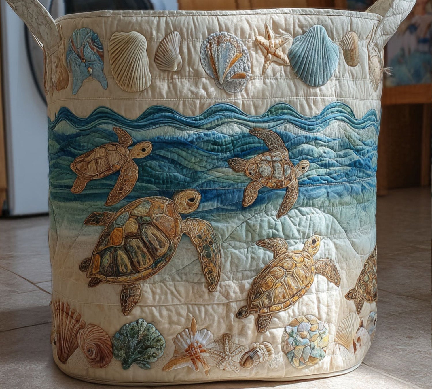 Handcrafted Padded Turtle Basket