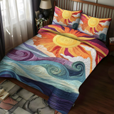 3 Piece Quilted Bedding Set – Solar Charm