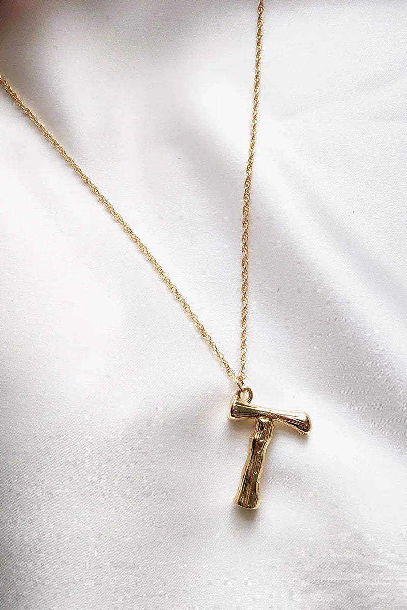 Inicijalna Zlatna Ogrlica Sa Privjeskom Slova P I T Na Lančiću S Dva Podesiva Duga Lančica Za Slojevito Nošenje