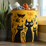 Handcrafted Cat-Themed Laundry Basket