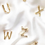 Zlatni Lančić s Inicijalom od U do Z u Obliku Bambusovih Stabljika za Slojeviti Stil