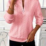 Amalie Ženski Džemper Patentnim Zatvaračem Kabelski Uzorak