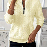 Amalie Ženski Džemper Patentnim Zatvaračem Kabelski Uzorak