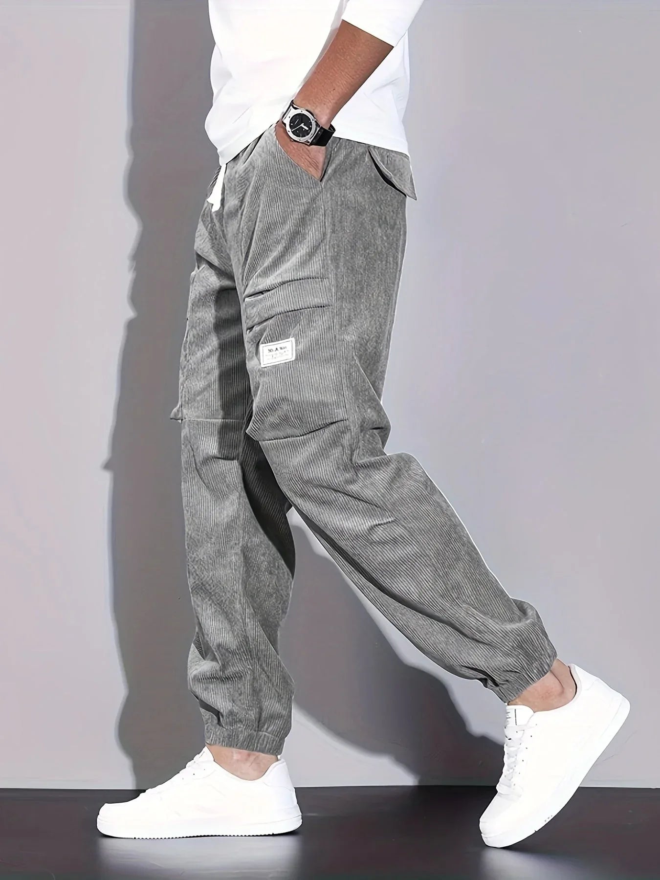 Rossi Roma | PANTALON CARGO EN CORDUROY - Hala Madrid