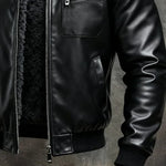 Hernando - Chaqueta de piel cálida en color negro forrada con sherpa - Hala Madrid