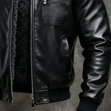 Hernando - Chaqueta de piel cálida en color negro forrada con sherpa - Hala Madrid