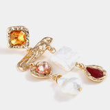 Barokne Šarene Naušnice S Draguljima I Perlama Za Eleganciju Na Posebne Prilike Sa Živopisnim Kamenjem Za Dotičan Efekt