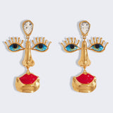 Zlo Oko Retro Lice Stud Naušnice Sa Motivom Zloga Oka Zaštitnički Stil Za Dnevnu Upotrebu