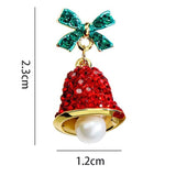 Božićne Naušnice Sa Mašnom I Zvoncima Od Nehrđajućeg Čelika Sa Kristalima I Umjetnim Perlama I Sigurnosnim Zatvaranjem