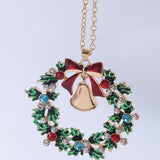 Božićni Vijenac Sa Privjeskom Zvona Lančić Od Legure Sa Sjajnim Kristalima Za Elegantan Blagdanski Stil