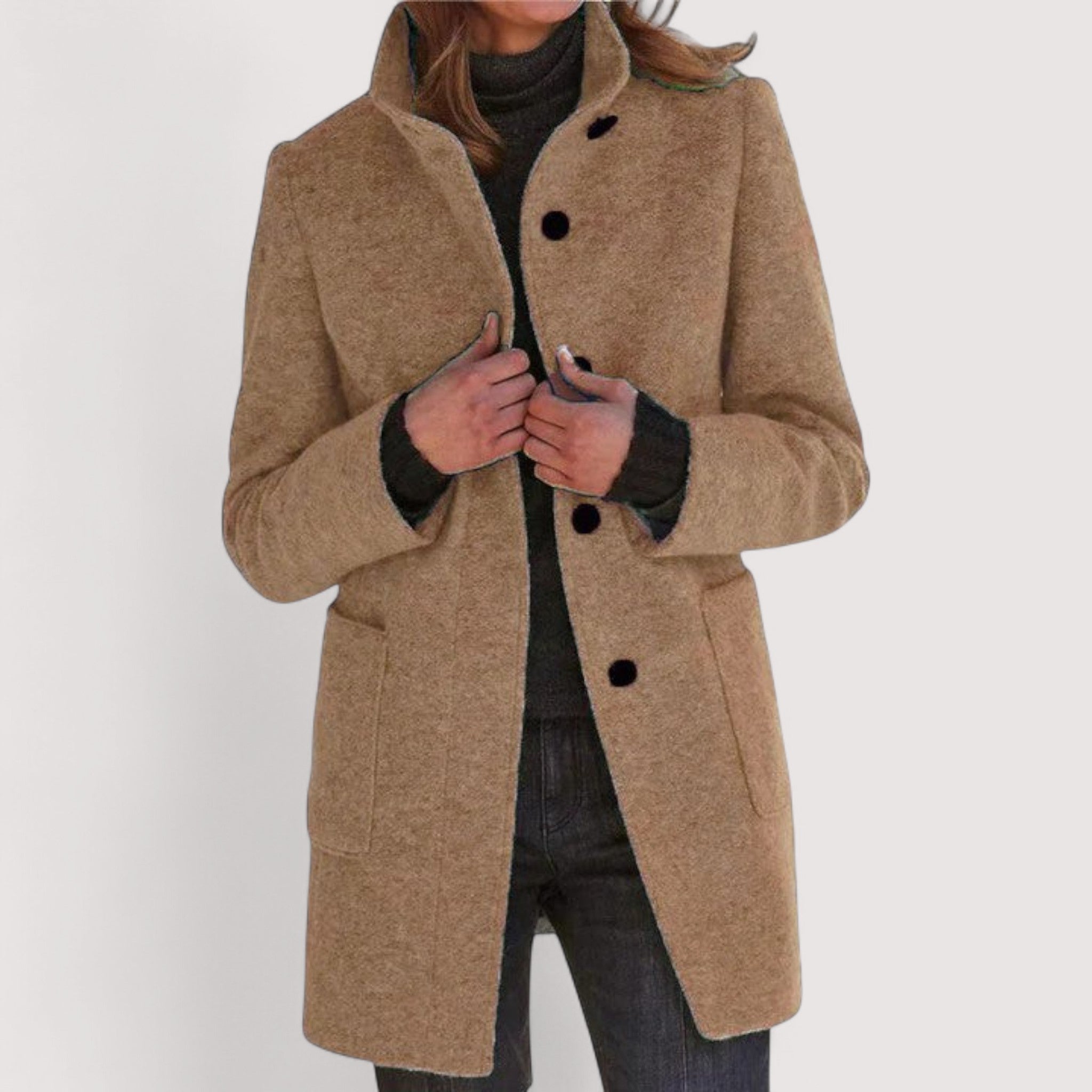 Amina Klasični Kaput Od Mješavine Vune Za Ured I Prilikama