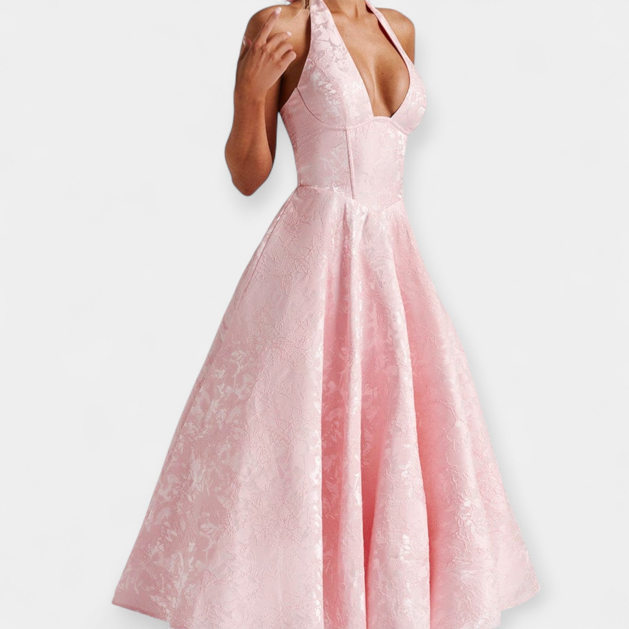 Midi Haljina S Otvorenim Leđima I Korsetskim Dizajnom