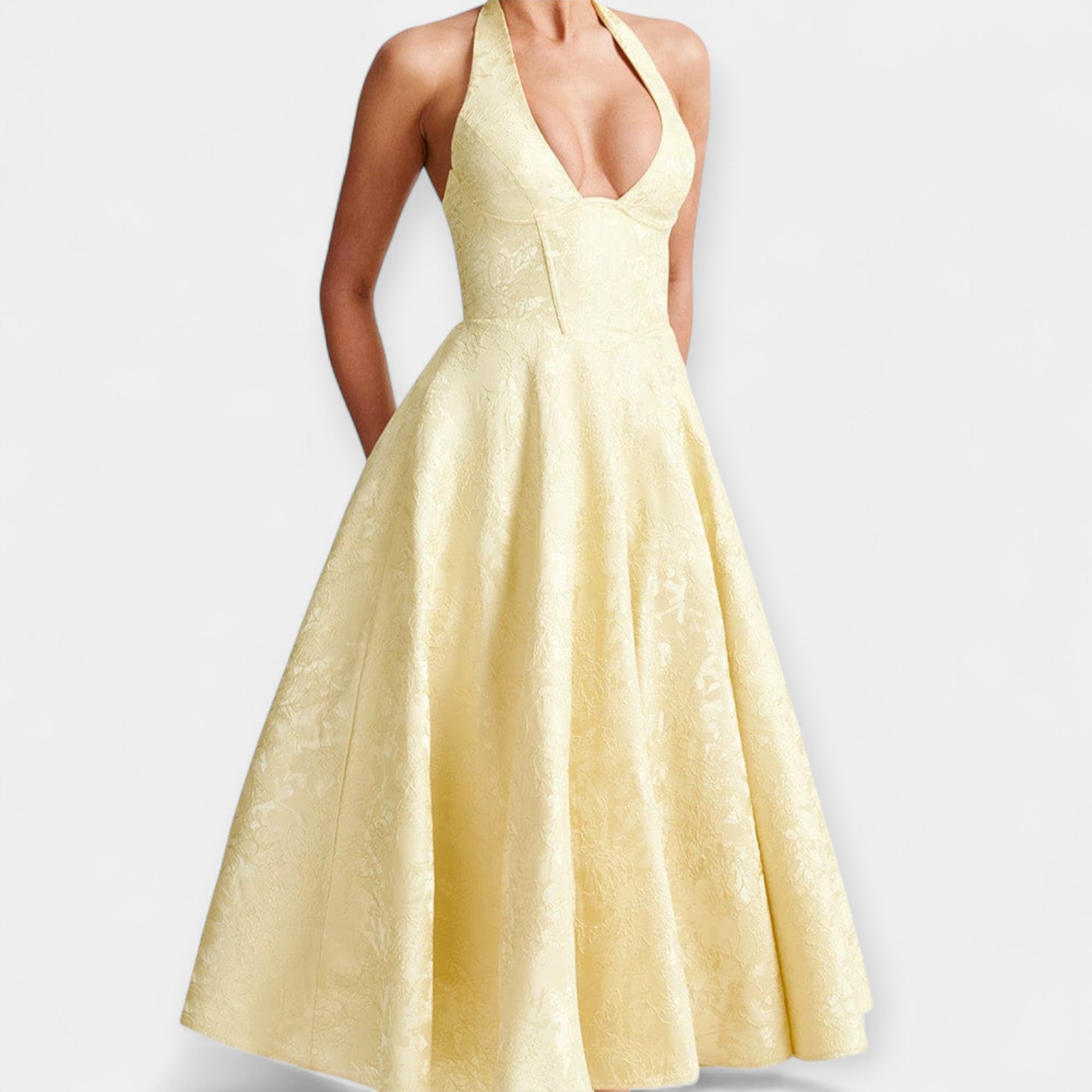 Midi Haljina S Otvorenim Leđima I Korsetskim Dizajnom