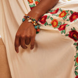 Slonova Retro Pletena Narukvica Sa Tirkizom I Bakrenim Akcentima Za Boho Stil I Slojevito Nošenje