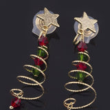 Eudora Božićne Viseće Naušnice U Obliku Božićnog Drvca Od Bakra Fiksne Duljine Za Blagdanski Stil I Zablistale