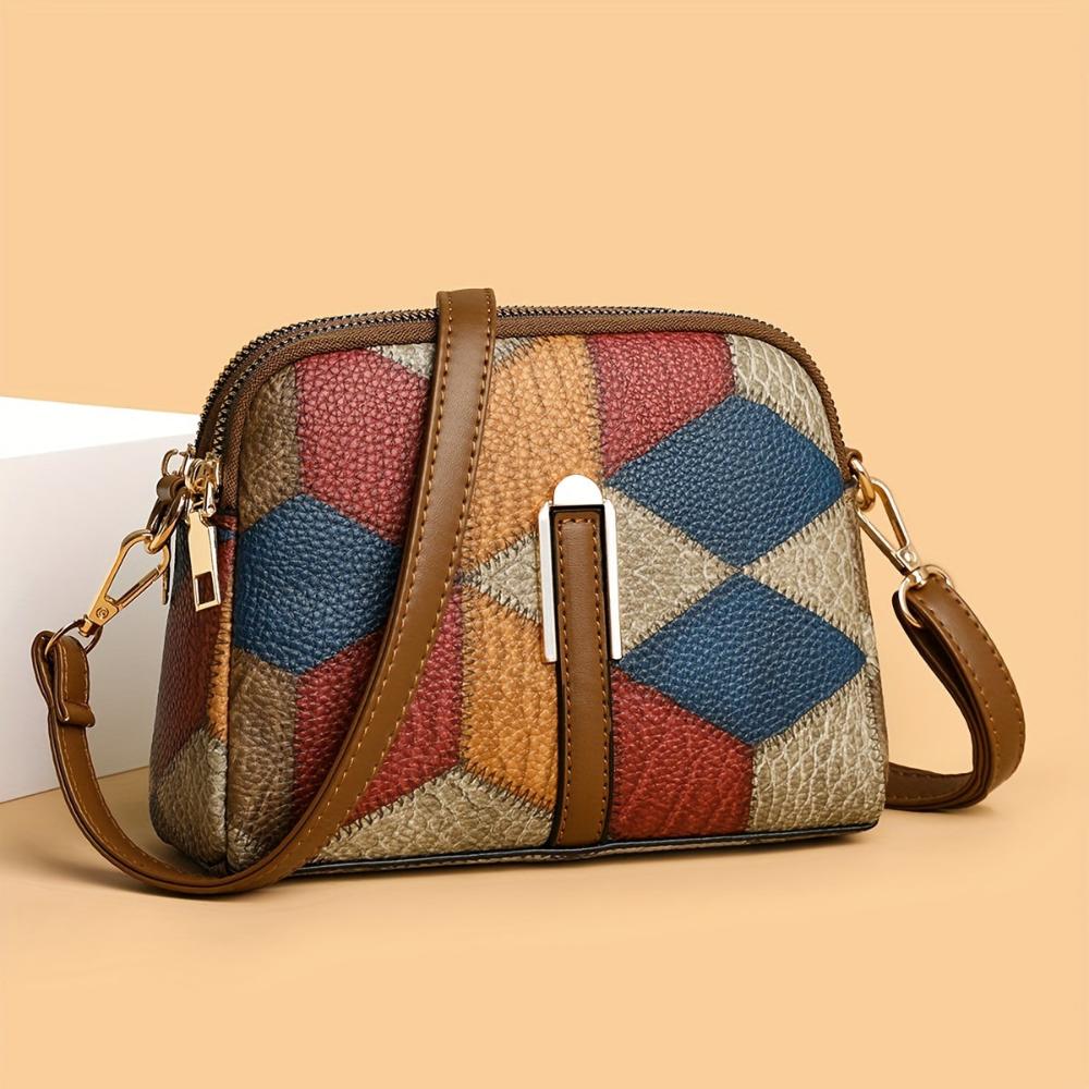 Clio Mini Torba Na Rame Patchwork Kompaktna I Elegantna Živopisna Dnevna Modna Torba