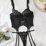 Leyla Vjenčani Set Donjeg Rublja Elegantne Čipke Cvjetne Sa Zavodljivim Dodirom Za Vjenčanje