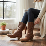 Lilyleather Ženske Kožne Čizme Do Sredine Potkoljenice Klasičan Dizajn Uz Udobnost I Svestran Stil