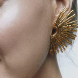 Metalne Sektorske Polukružne Naušnice Modernog Dizajna Za Elegantan I Svestran Stil