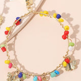 Myra Naušnice U Krug Leptir Dizajn S Šarenim Perlicama Za Opuštene I Svečane Prilike