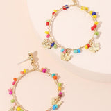 Myra Naušnice U Krug Leptir Dizajn S Šarenim Perlicama Za Opuštene I Svečane Prilike