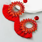 Naomi Naušnice U Obliku Suncokreta Sa Diamantima I Resicama Za Specijalne Prilike I Dnevni Glamur